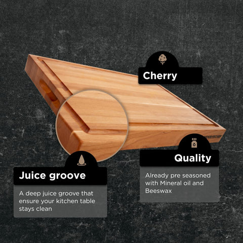 WoodForChef edge-grain board resists knife dulling and lasts longer.