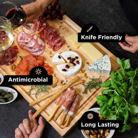 WoodForChef reversible cutting board shows two usable sides for versatile prep tasks.