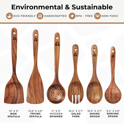 Woodenhouse teak serving spoon designed for easy plating and serving