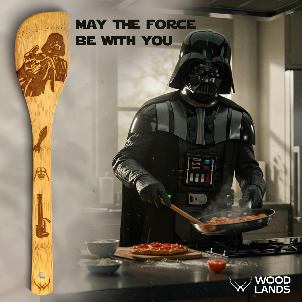 Durable wooden utensils from Woodlands USA in action on stovetop