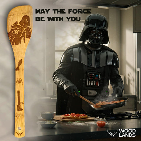 Durable wooden utensils from Woodlands USA in action on stovetop