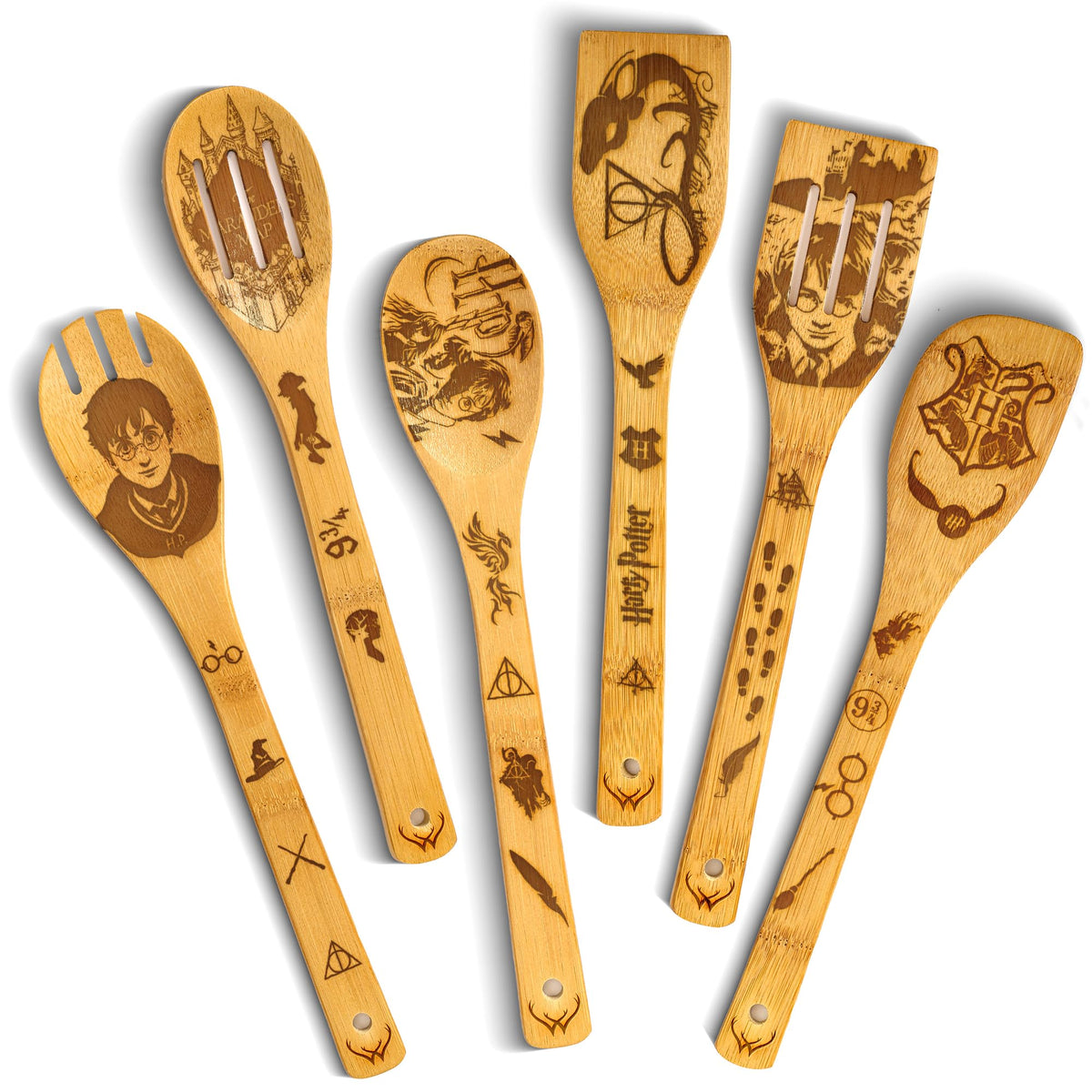 Woodlands USA Harry Gifts wooden spoons set ready for everyday cooking with non-stick pans