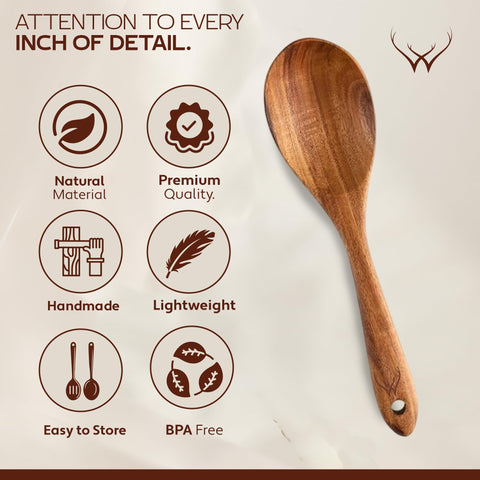 Woodlands USA teak fork spoon mixing batter smoothly