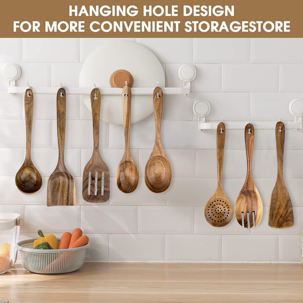 WOODme teak filter spoon ideal for skimming sauces