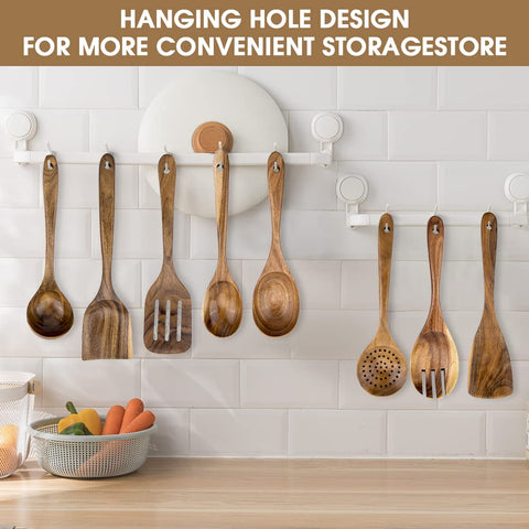 WOODme teak filter spoon ideal for skimming sauces