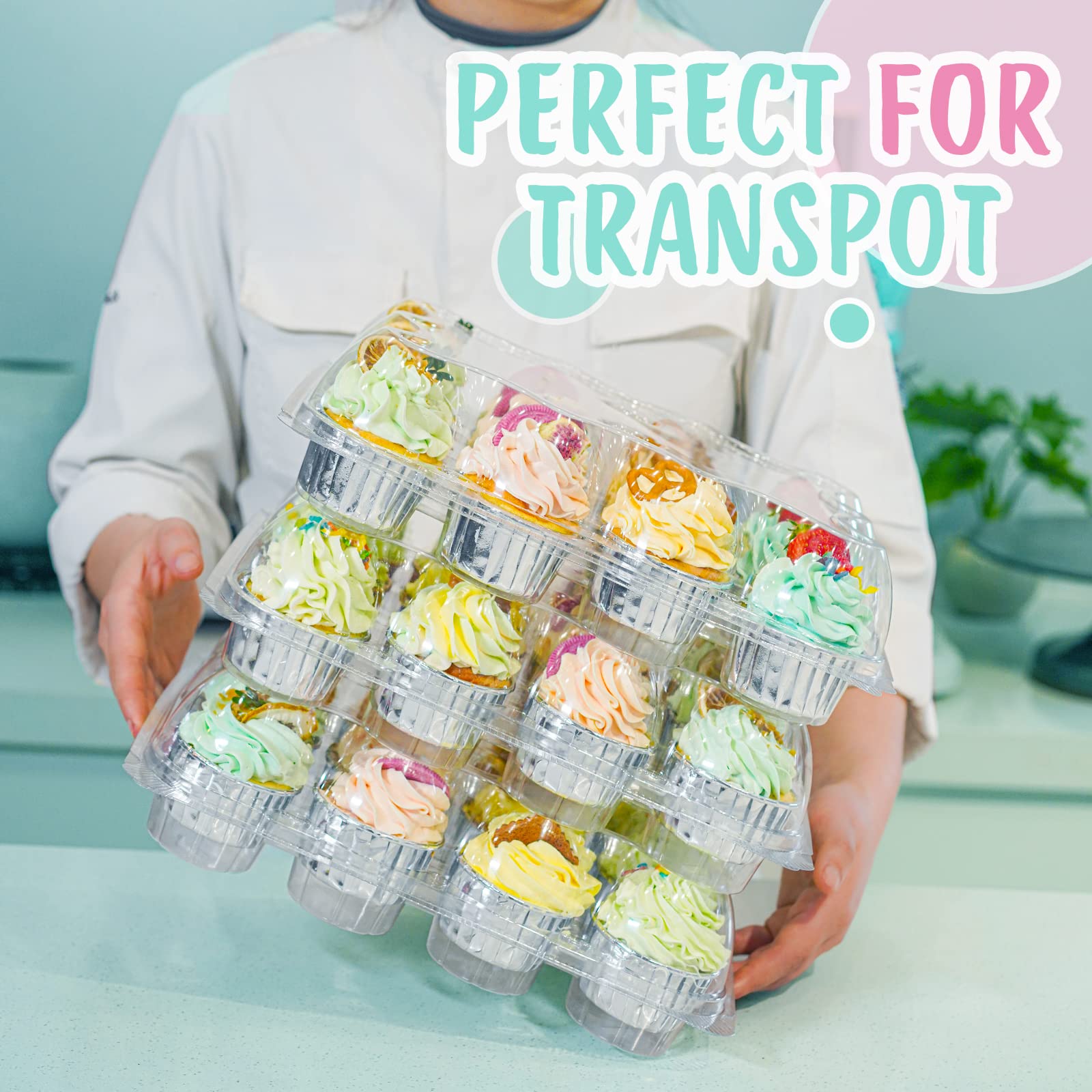 WookGreat 25-pack divider boxes showcase cupcakes at events