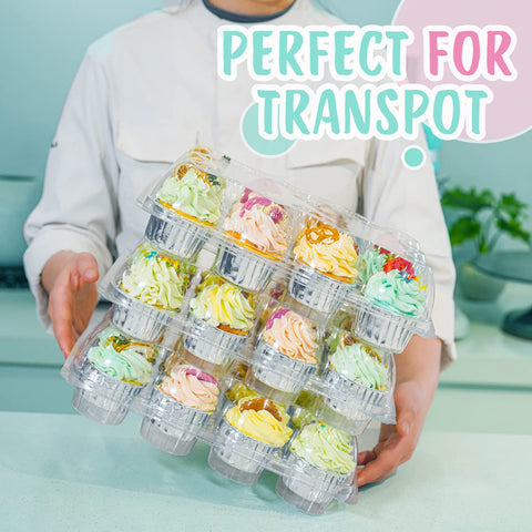 WookGreat 25-pack divider boxes showcase cupcakes at events