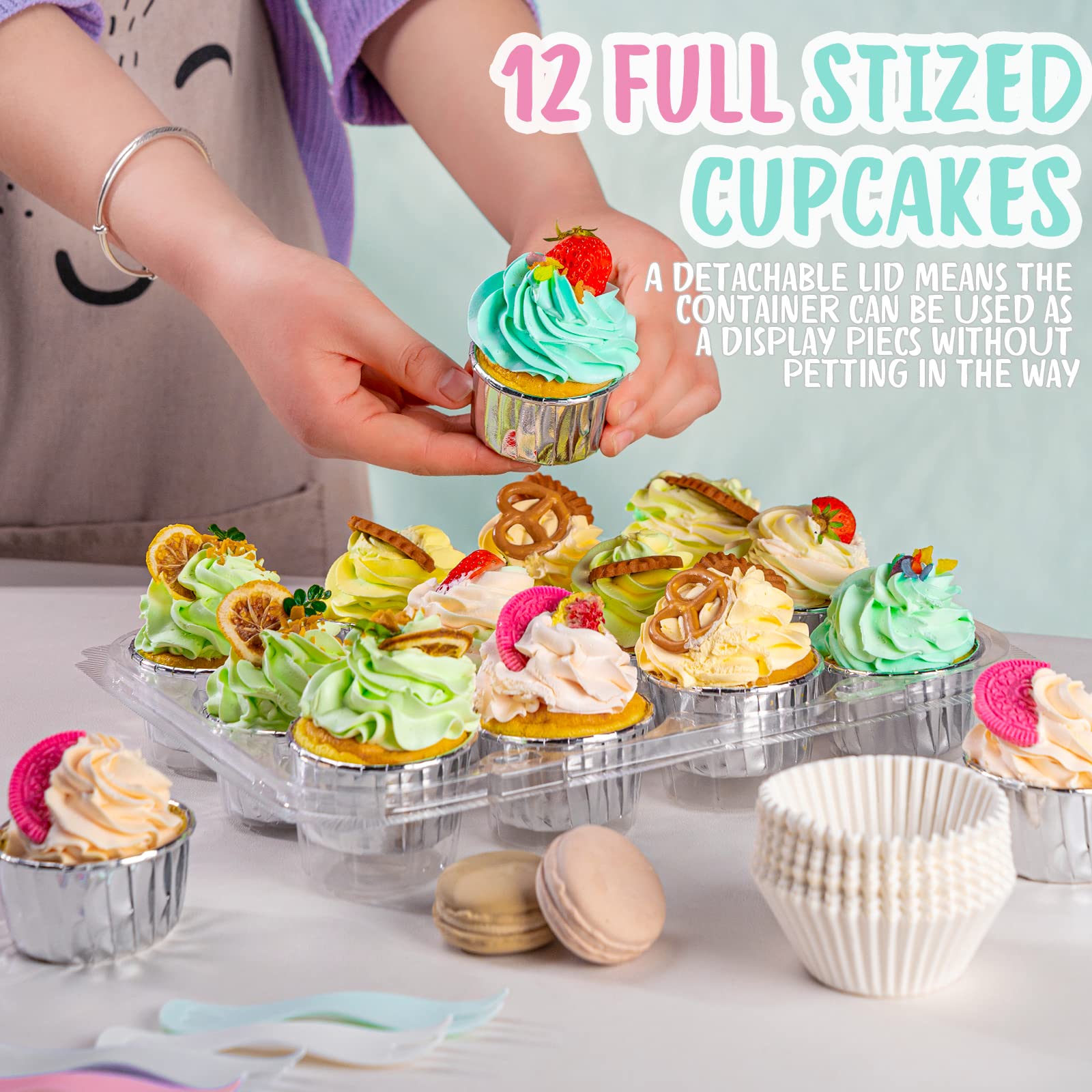 WookGreat 300 cupcake liners included for quick baking and lining