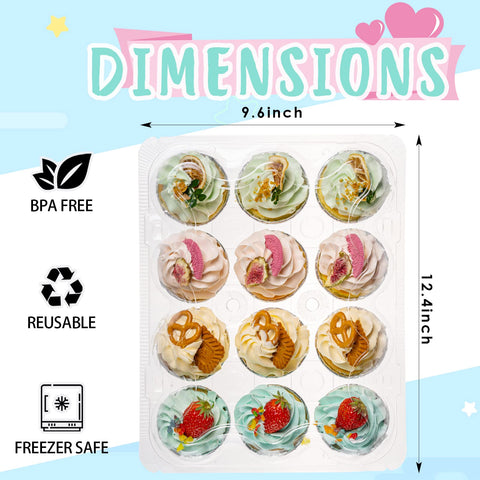 WookGreat clear container with high dome lid showing tall-topped cupcakes