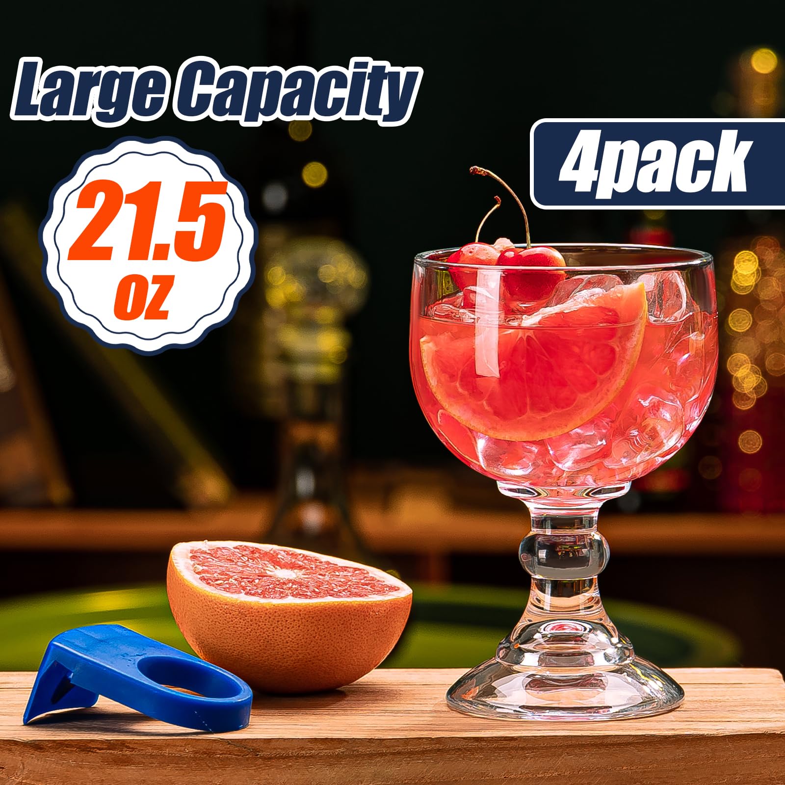 wookgreat schooner glasses with four color clips for organized service