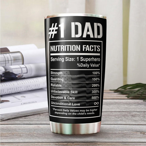 WOOKOO Dad Tumbler holds 20 ounces for longer sipping sessions.