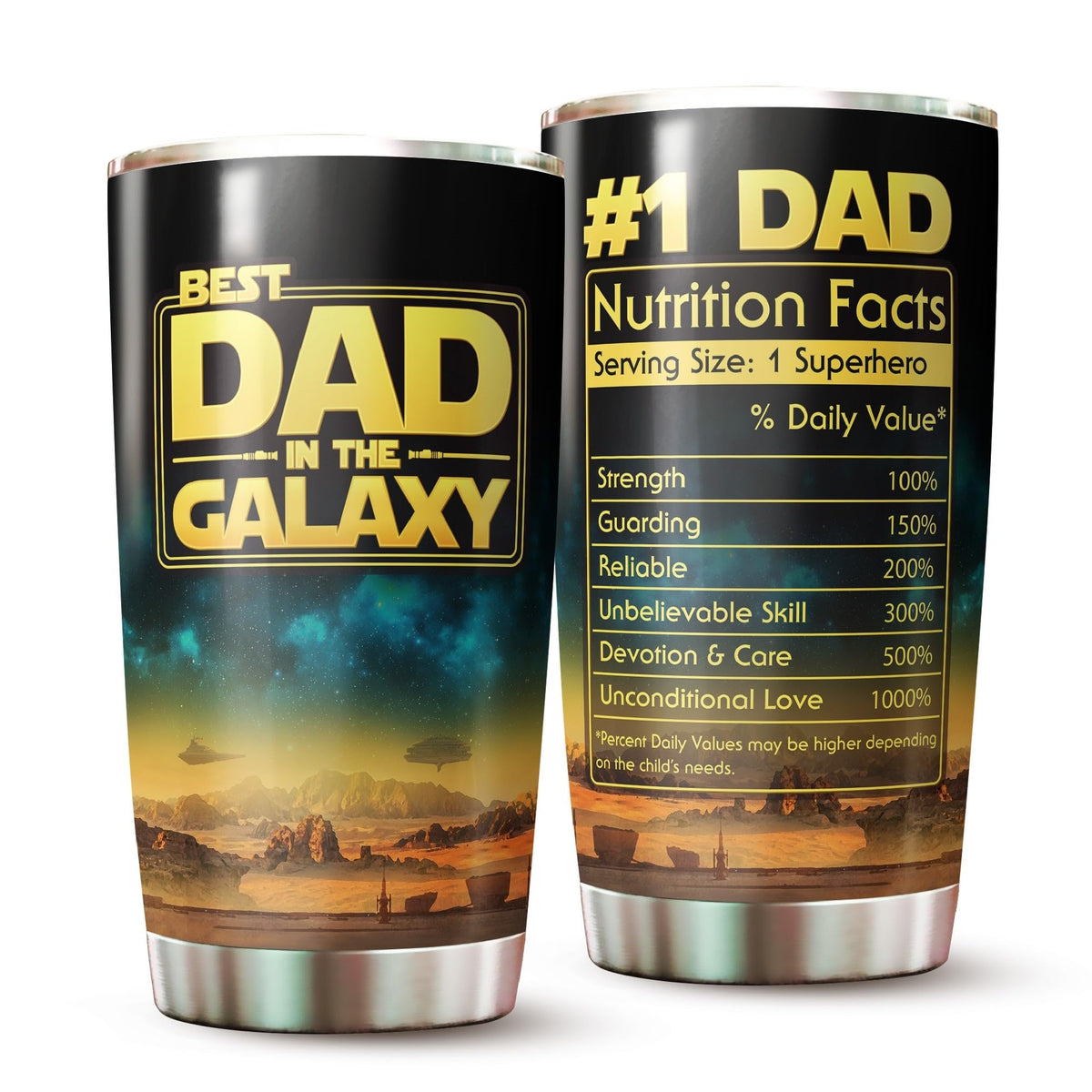 WOOKOO Dad Tumbler 20oz on-the-go, keeps beverages hot or cold.