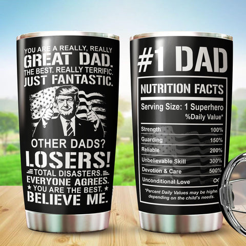 WOOKOO Dad Tumbler with double-wall insulation keeps beverages hot or cold.