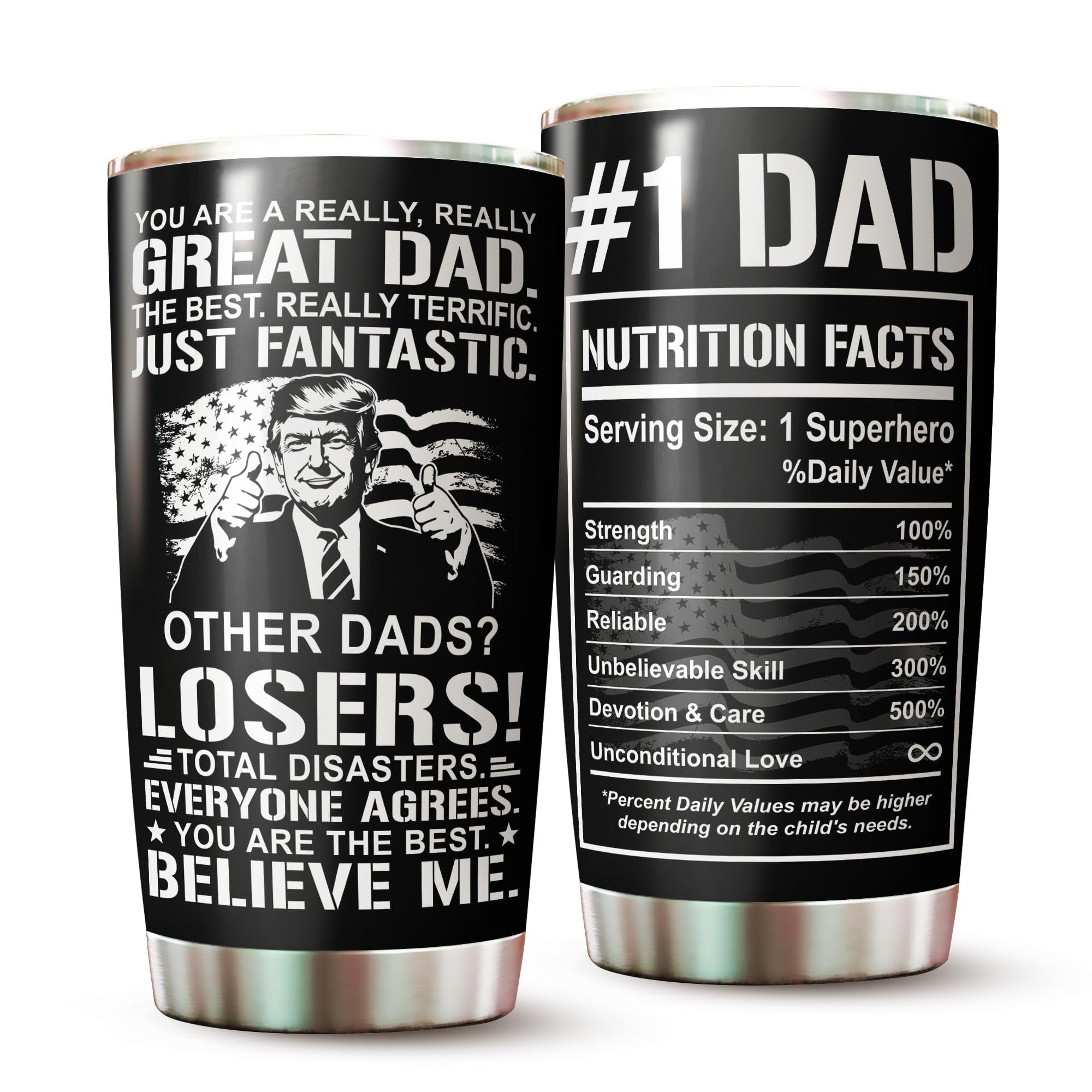 WOOKOO Dad Tumbler with sleek design, perfect for daily coffee on the go.