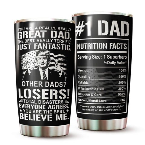 WOOKOO Dad Tumbler with sleek design, perfect for daily coffee on the go.