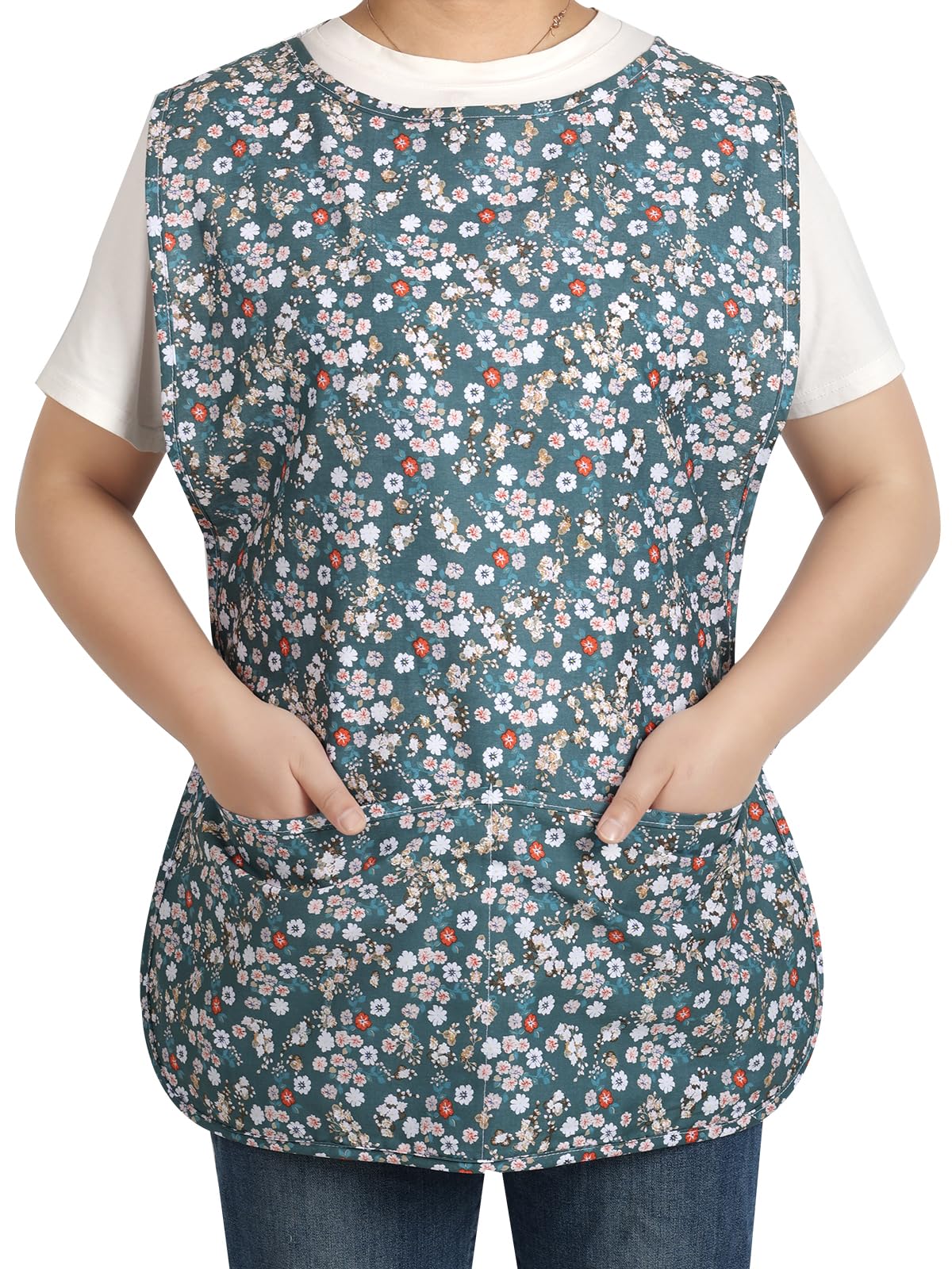 Woonfond Cobbler Apron featuring vintage floral design, great for kitchen prep.