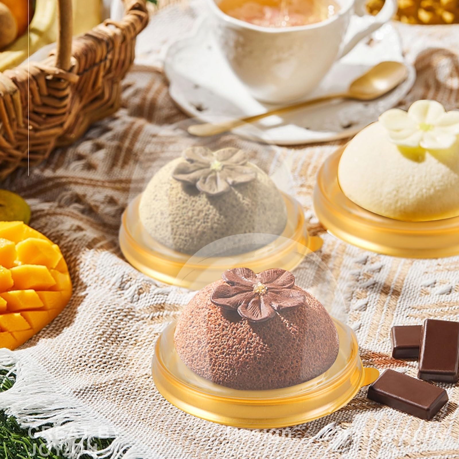 WOPPLXY sealed mini dessert box base and lid for secure transport