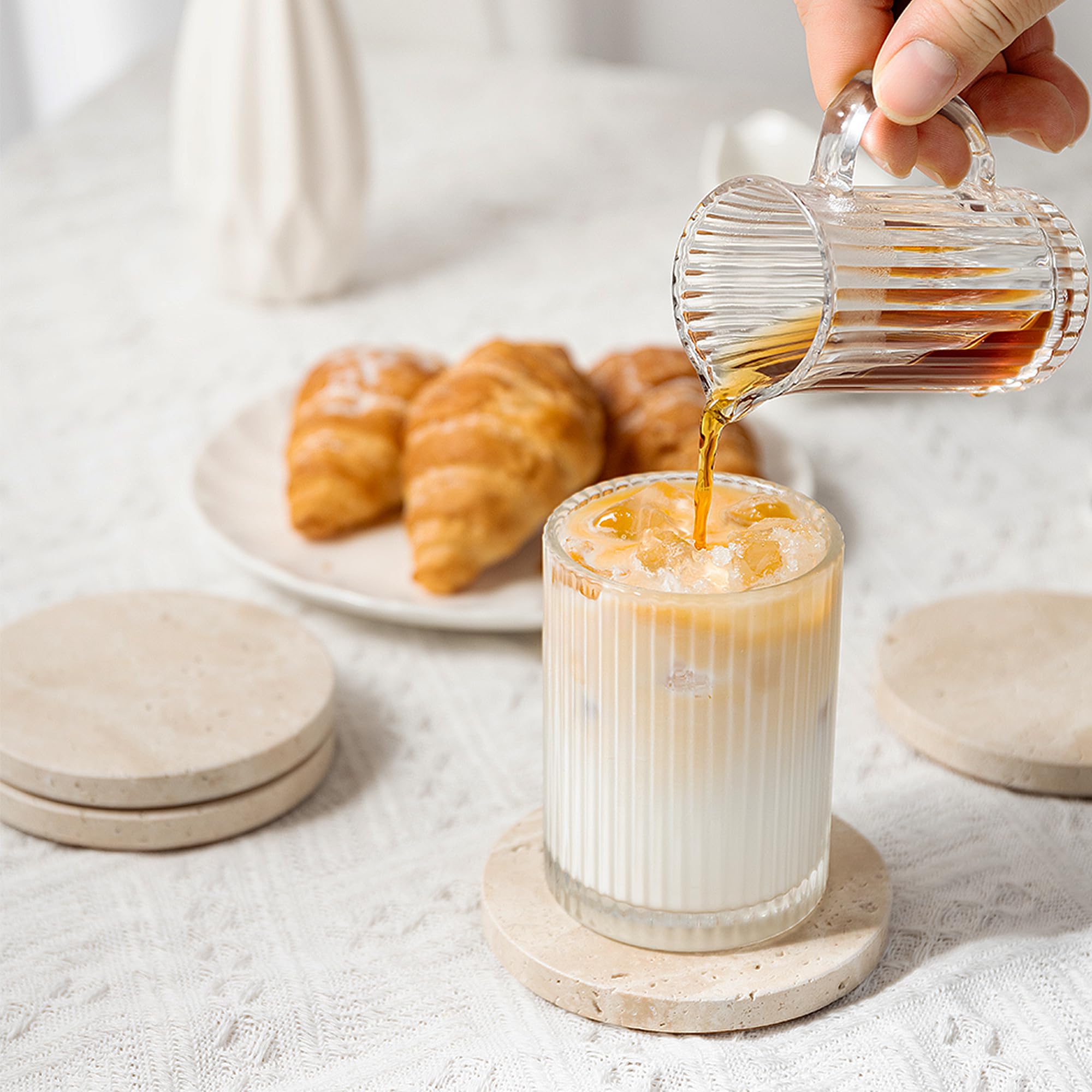 WORHE coasters weighted base stability keeps tall glasses secure