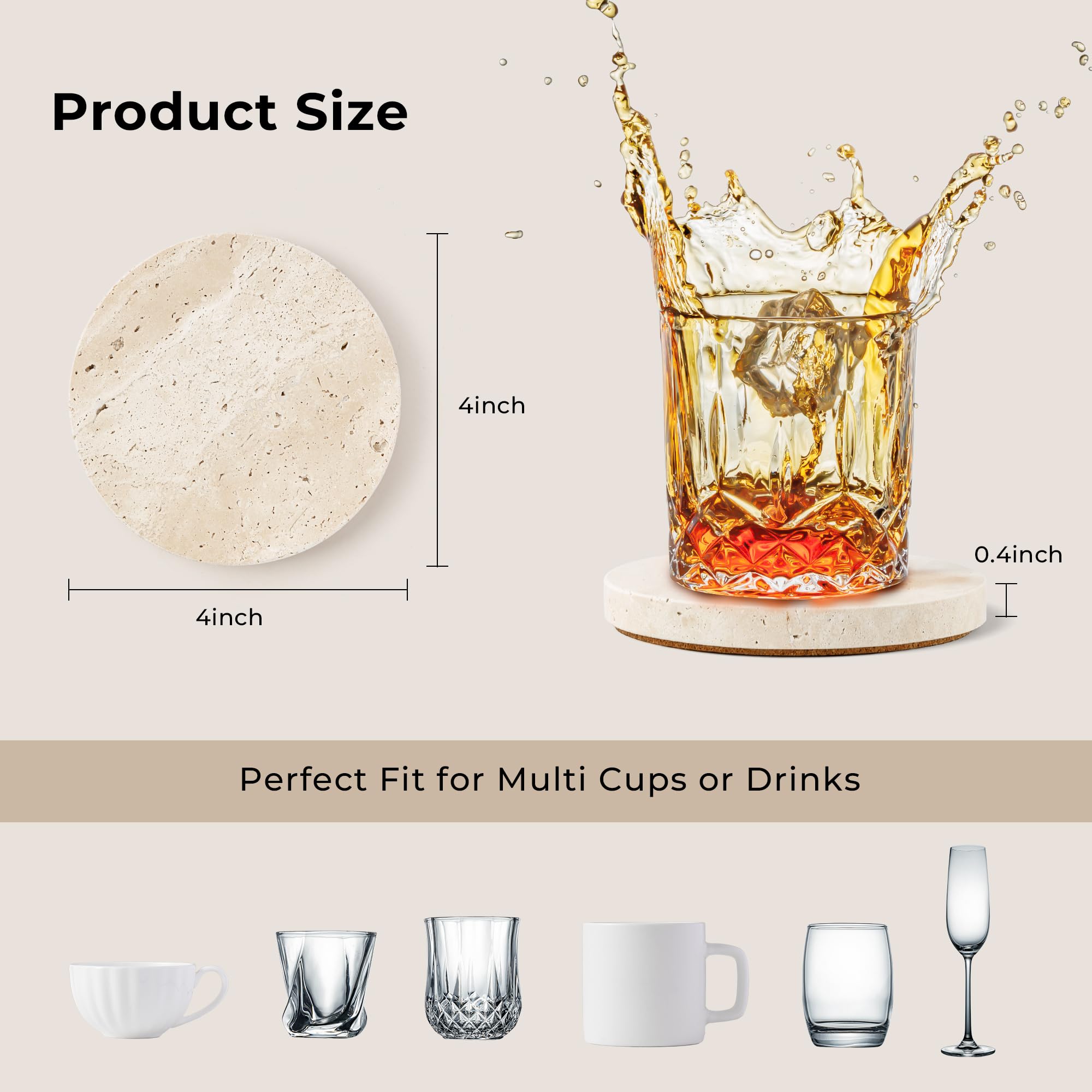 WORHE coasters wiped clean easily to protect surfaces from stains
