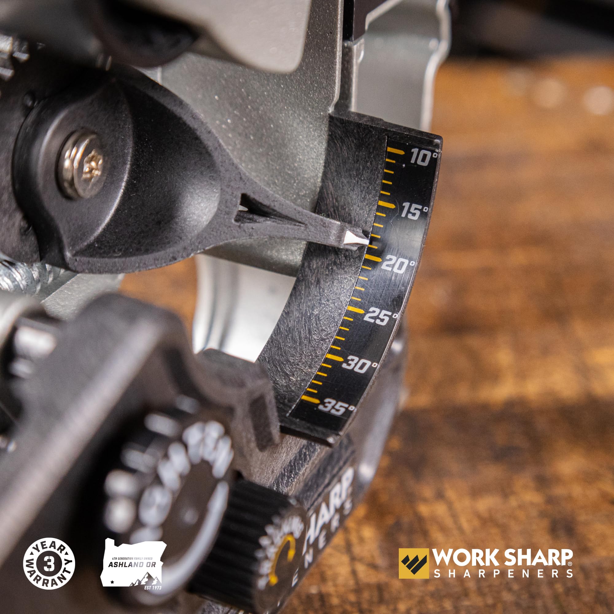 Work Sharp Blade Grinder Attachment strop belt compatibility for optional power stropping.