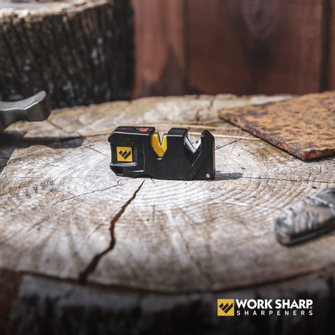 Work Sharp EDC Pivot Plus convex carbide edge provides durable sharpening results.