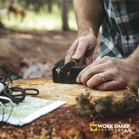 Work Sharp EDC Pivot Plus serrations and fine-edge tools touch-up.