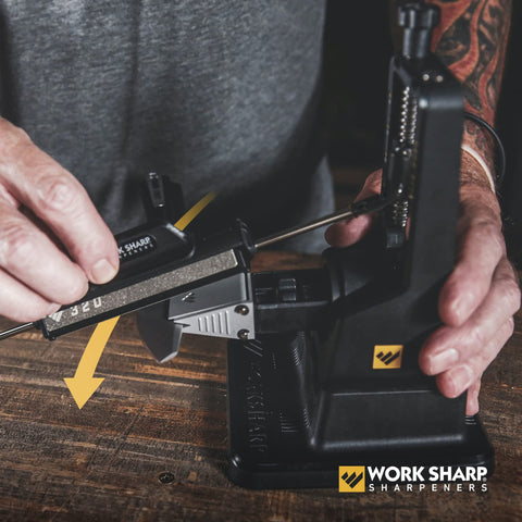 Work Sharp leather strop edge refinement and final polish for a superbly smooth edge