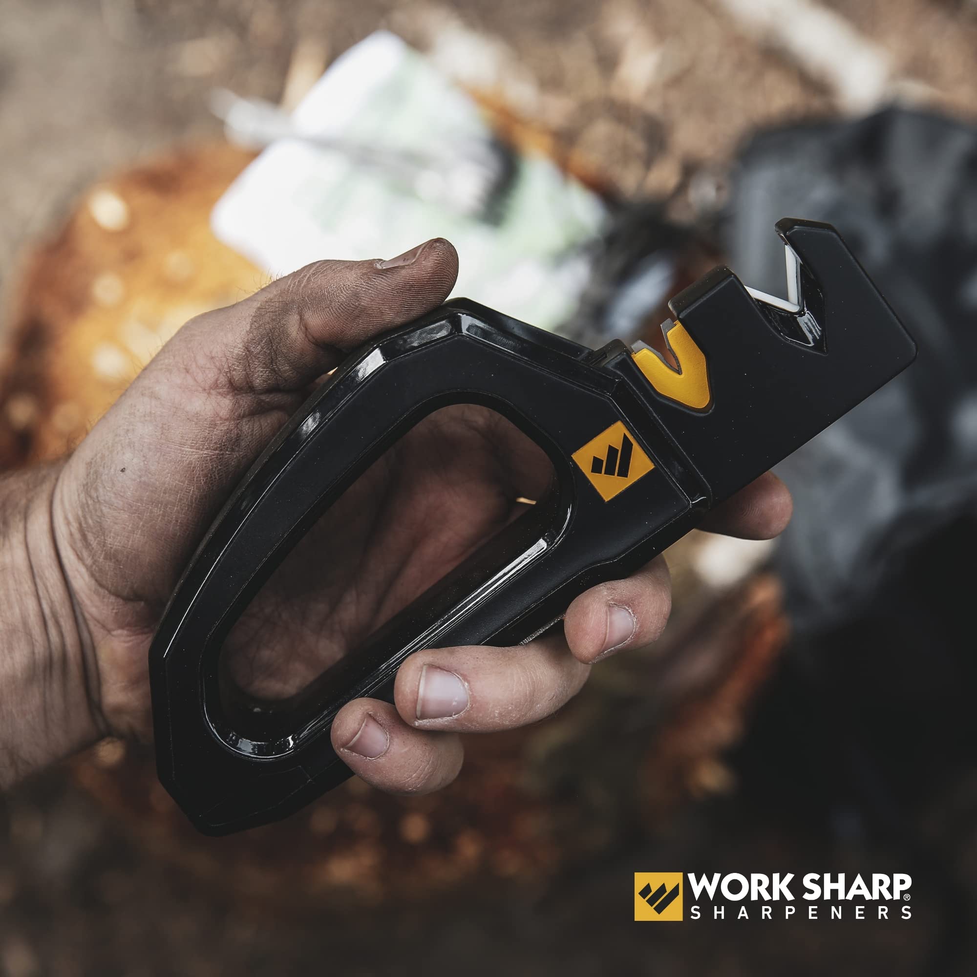 Work Sharp Pivot Pro ceramic hone delivers swift blade re-sharpening.