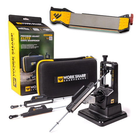 Work Sharp Precision Adjust Elite knife sharpener front view highlights precise angle control for clean edges