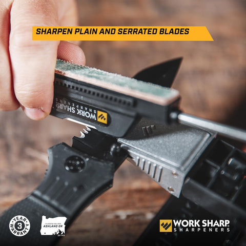 Work Sharp Precision Adjust Elite includes leather strop for final polish.