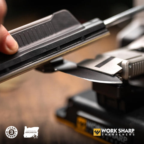 Work Sharp 3-year warranty supports durable sharpening performance.