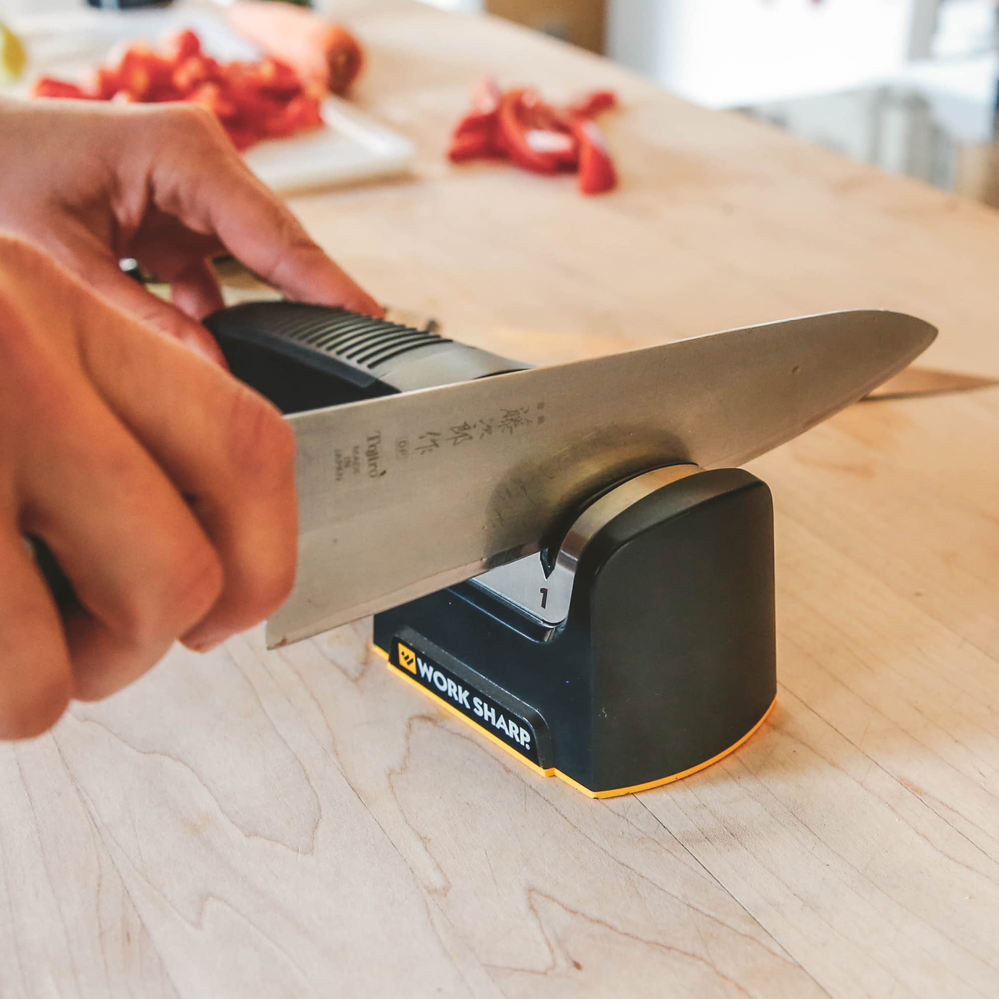 Work Sharp Pull Through Knife Sharpener refreshes serrated edges for everyday use