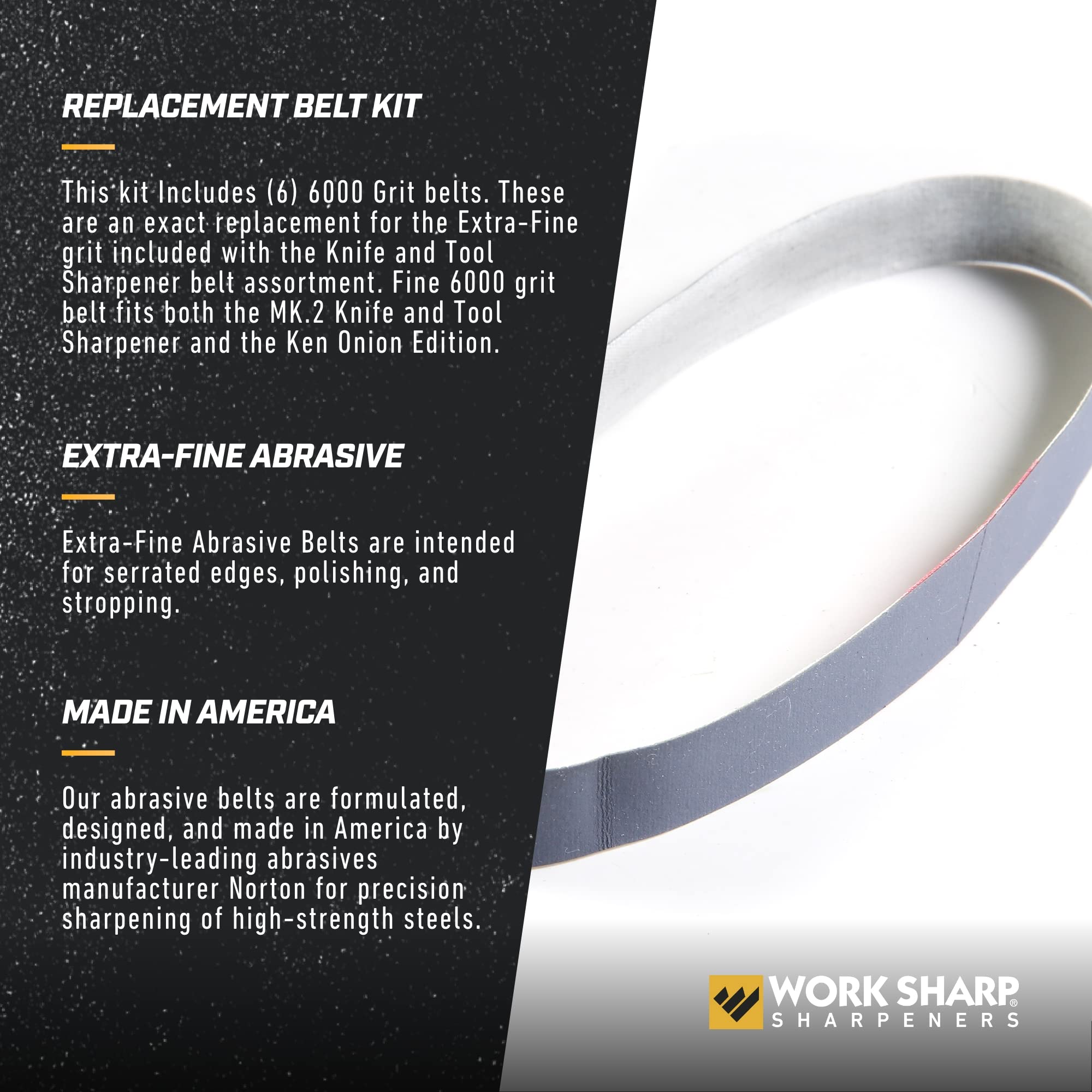 Purple micromesh 6000 grit belts for edge refinement