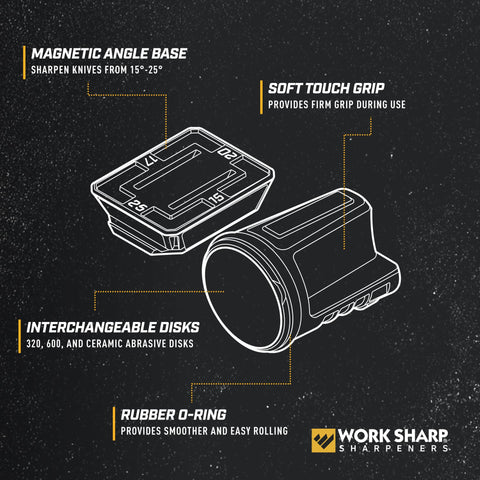 Work Sharp sharpener uses fine 600‑grit diamond for refined sharpening