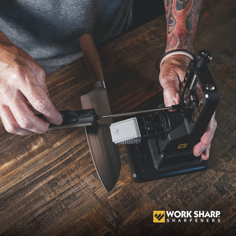 Work Sharp Tri-Brasive fine set with 600-800 plates and ceramic stone for keen honing