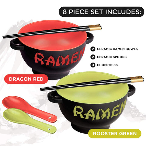 World Market green ramen bowl provides stylish melamine for udon and pho.