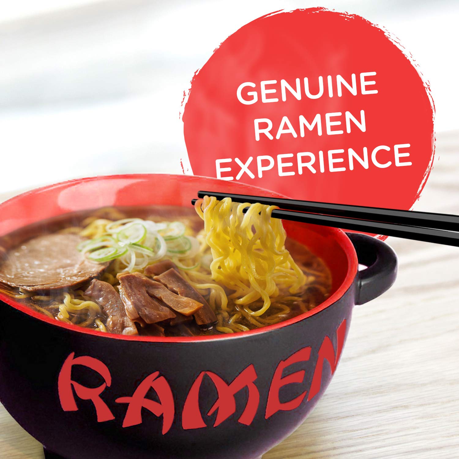 World Market wooden chopsticks offer reusable utensils for authentic noodles.