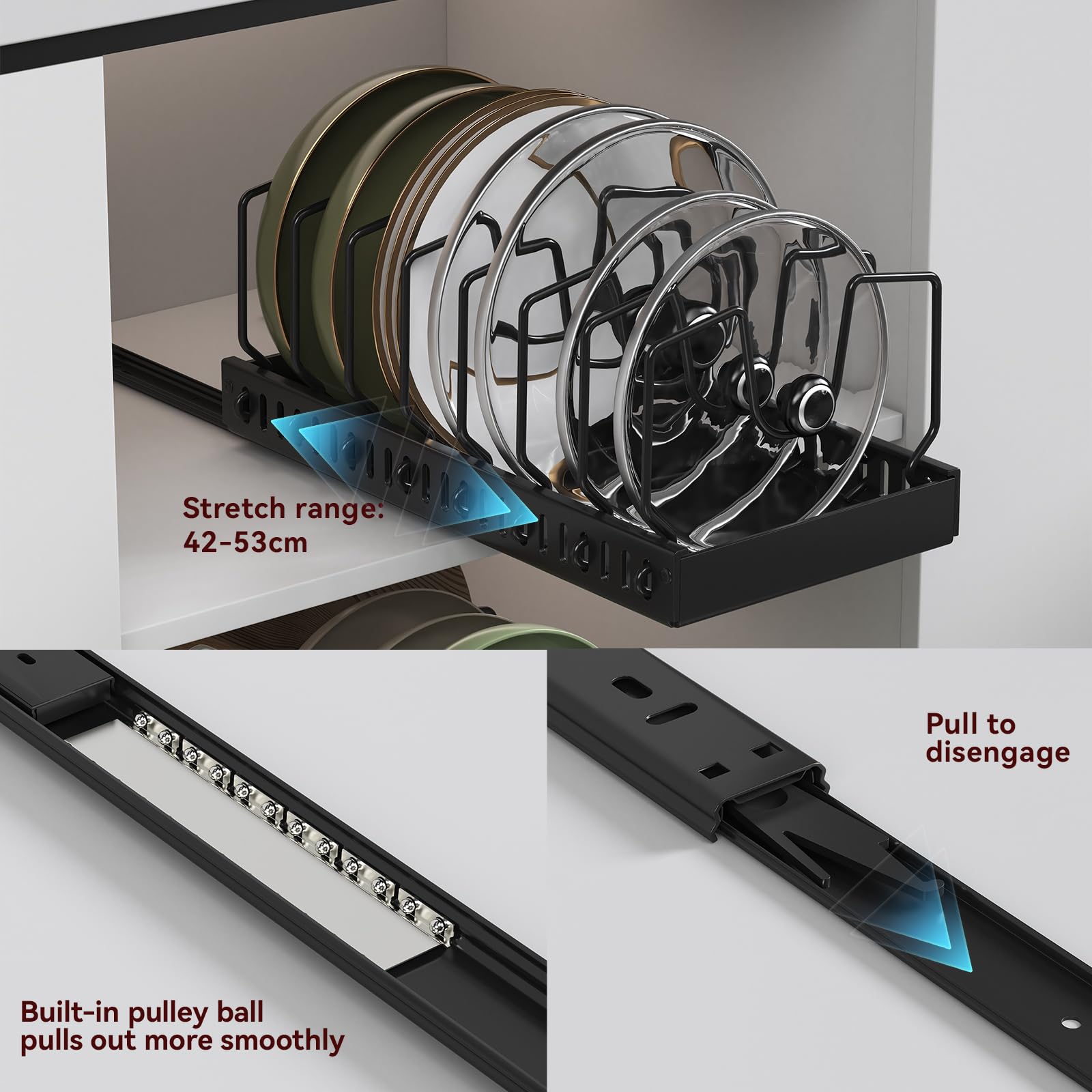 WOSHEN durable carbon steel construction supports heavy pots and pans