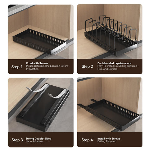 WOSHEN quiet slide design enables easy reach of lids without bending