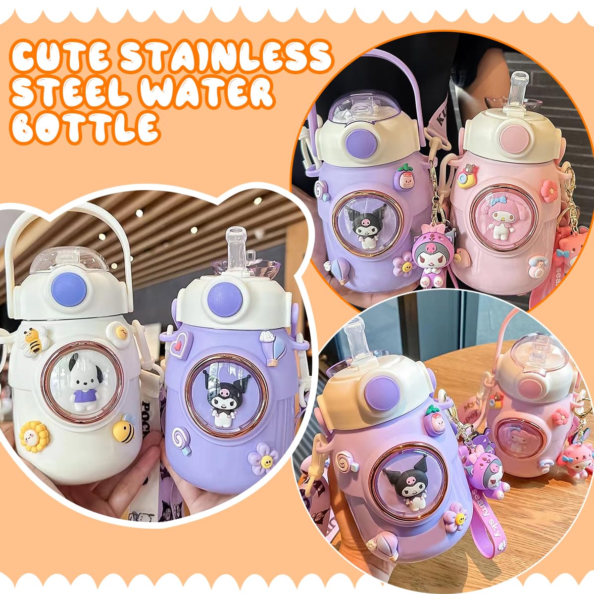 316 stainless steel construction and double-wall vacuum insulation keep drinks hot or cold.