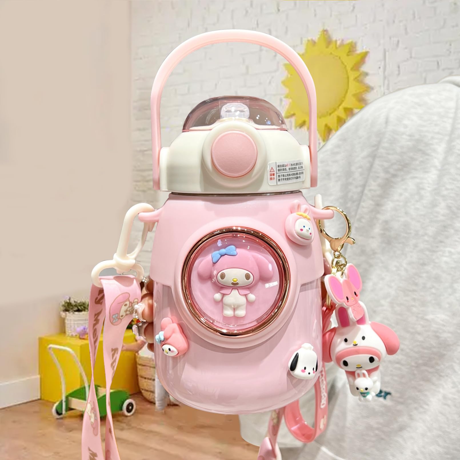 Woskailly cute stainless steel bottle in pink for everyday hydration on the go.