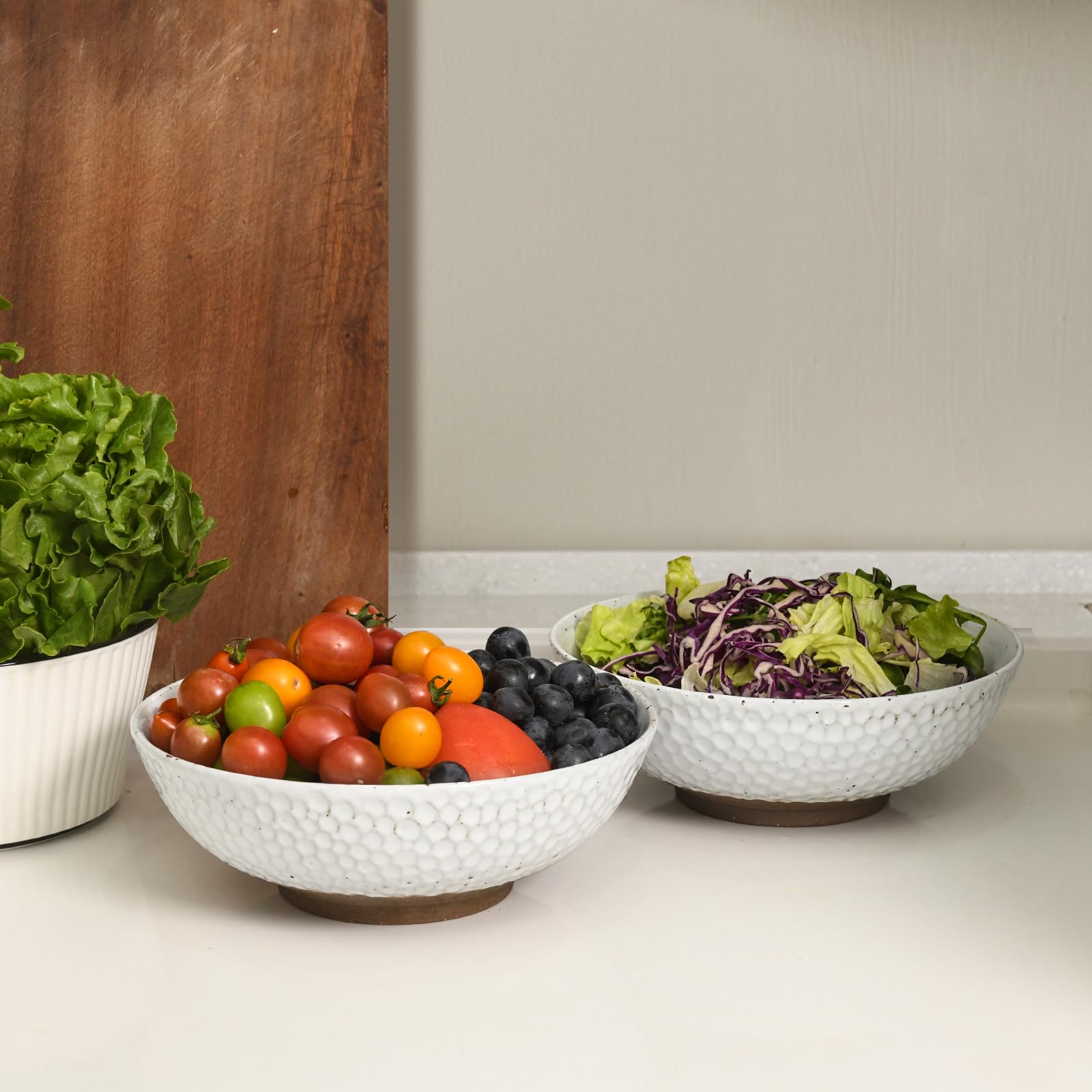 Wotalation serving bowl enhances casual entertaining and movie nights.