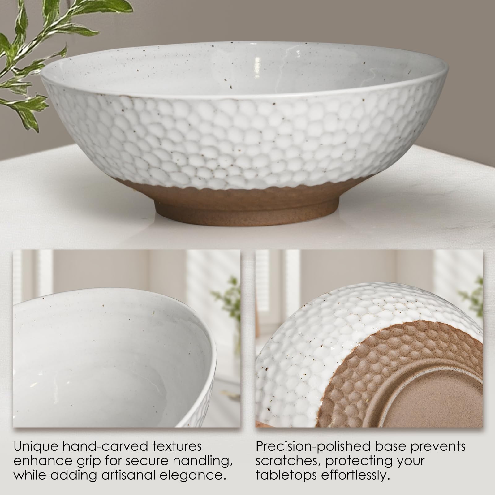 Wotalation smooth glazed surface resists staining for quick cleanup.