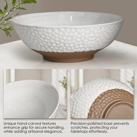 Wotalation smooth glazed surface resists staining for quick cleanup.