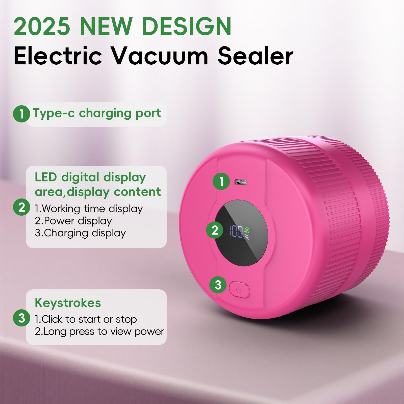 Wothfav electric mason jar sealer with battery display simplifies cordless sealing