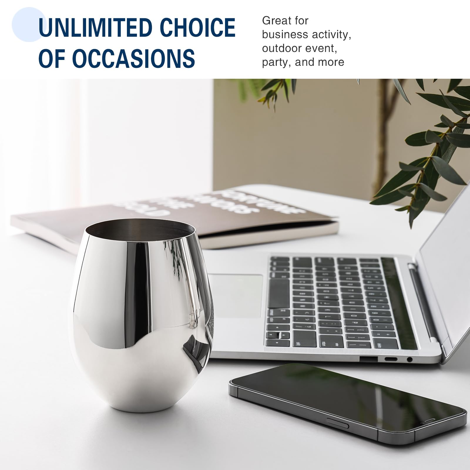 WOTOR 304-grade stainless steel wine cup designed for durable, BPA-free use.