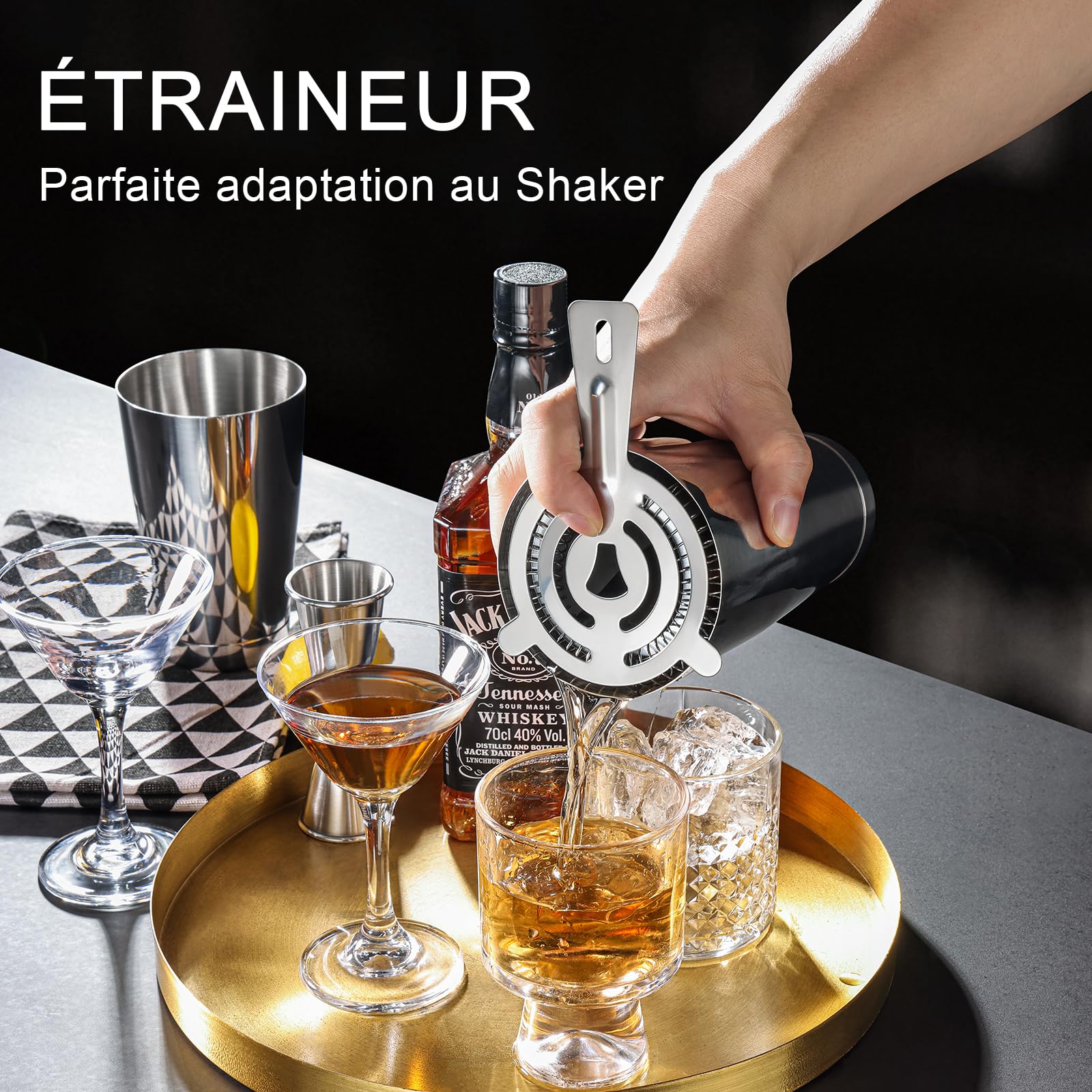 WOTOR double measuring jigger for accurate, repeatable cocktail measurements.