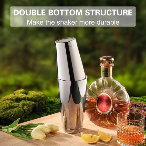 WOTOR Boston shaker seamless leak-proof design prevents spills during pours.