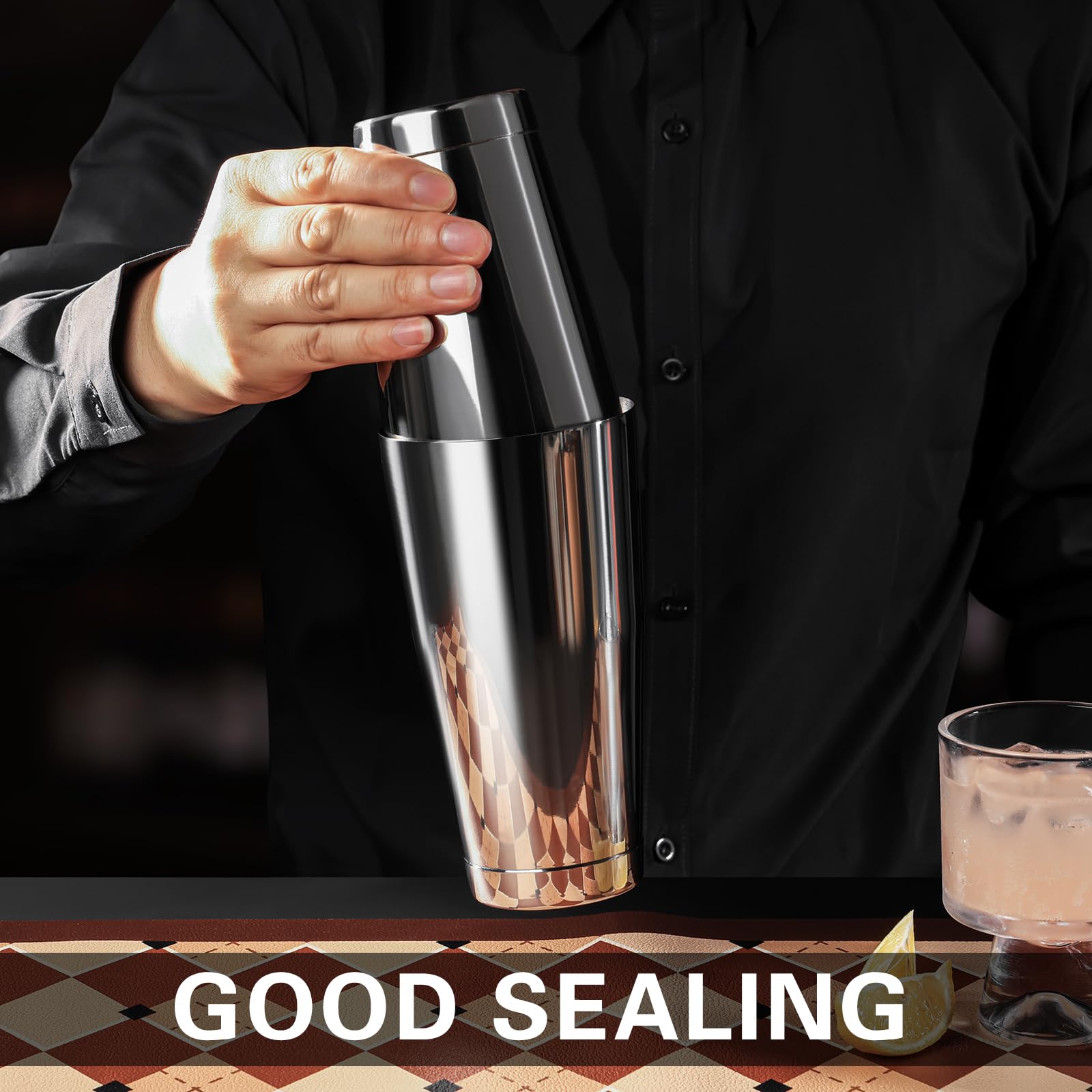 WOTOR Boston shaker two-piece construction supports flexible shake ratios.