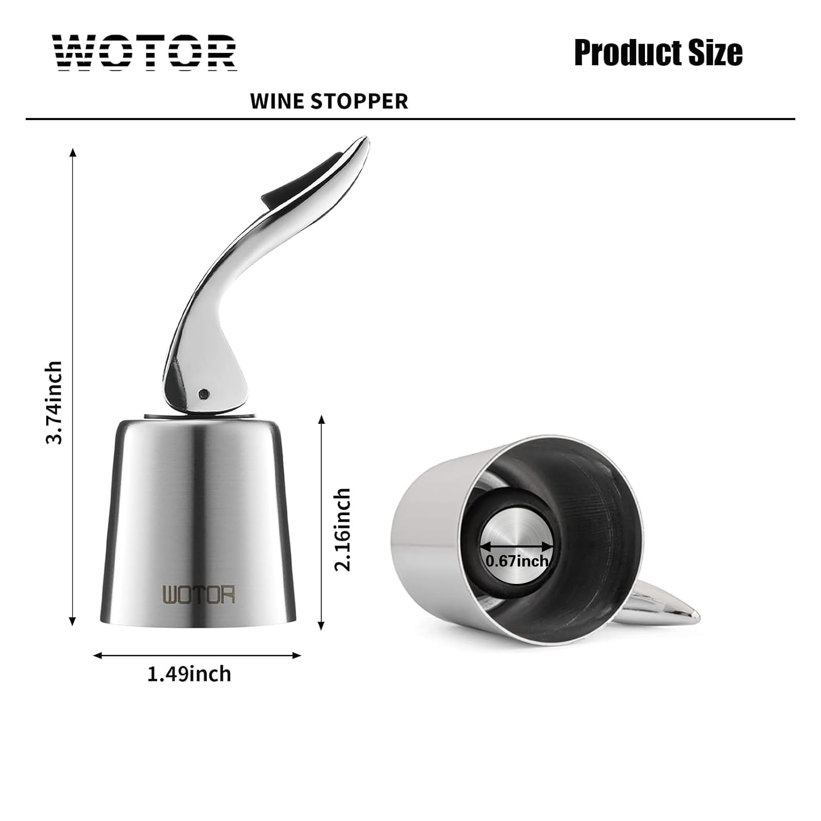 WOTOR elegant silver stopper adds style to wine moments.